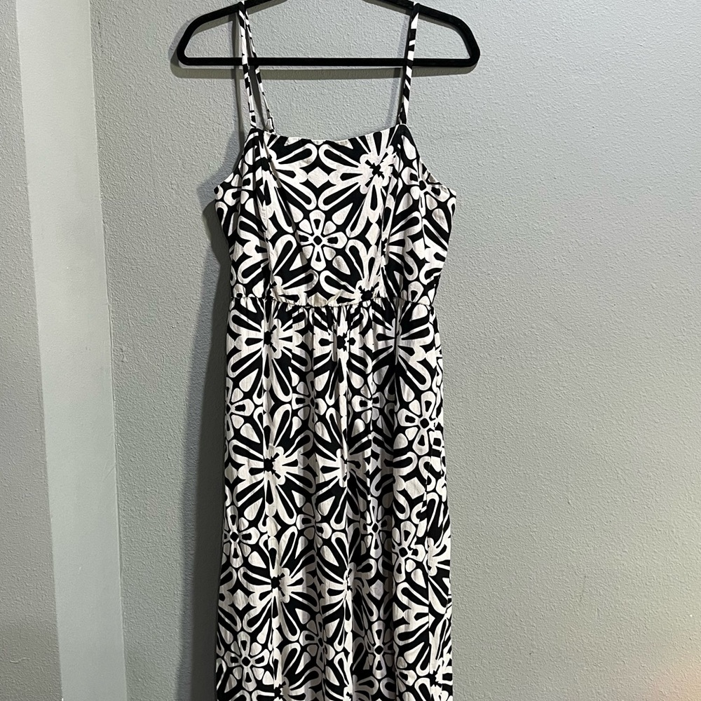 Black & White Floral Maxi Dress